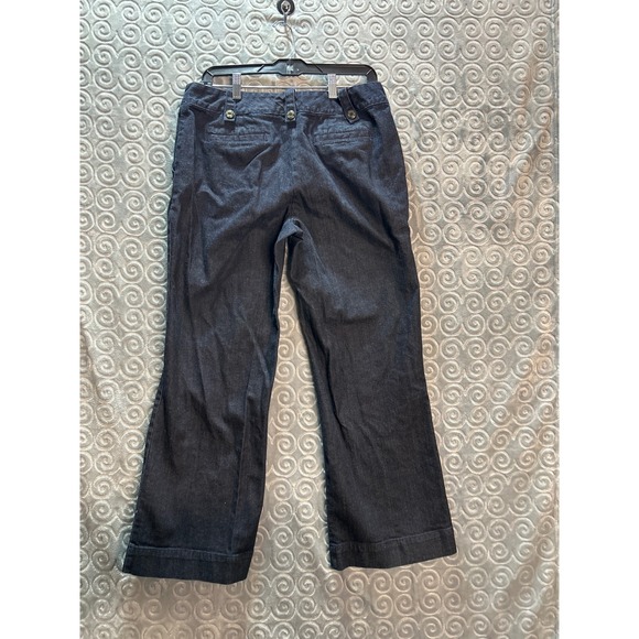 Talbots Petite Women's Dark Wash Denim Wide Leg‎ Pants Size 12P - Picture 5 of 5